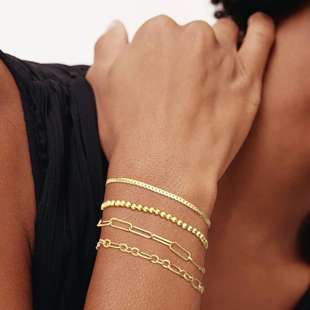 Gold Bracelets Set for Women Trendy, 14K Real Gold Plated Jewelry for Women Dain - Picture 2 of 9